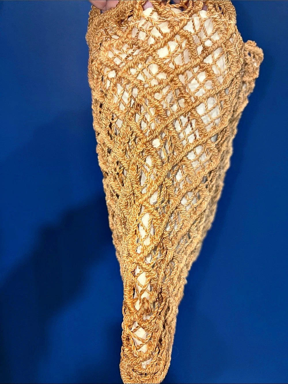 Beige Crochet Tote Bag - Picture 6 of 14